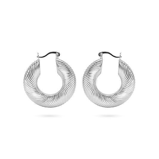 Twisted Rope Spiral Hoop Earring
