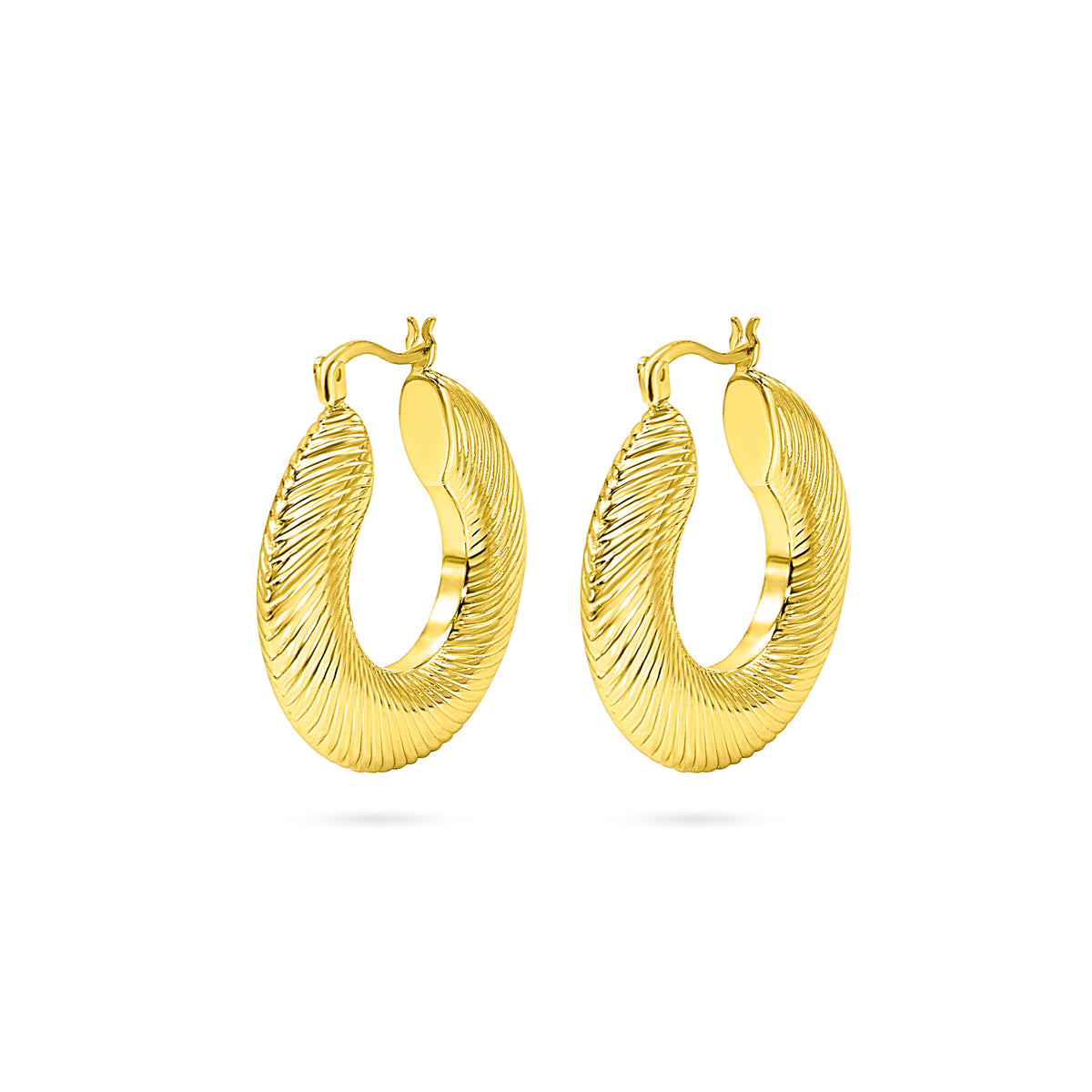 Twisted Rope Spiral Hoop Earring