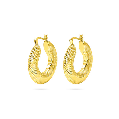 Twisted Rope Spiral Hoop Earring