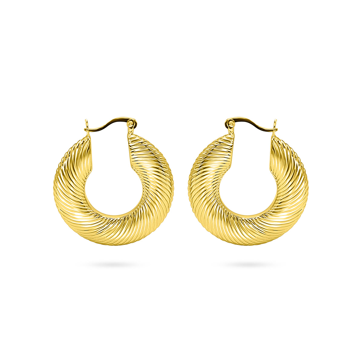Twisted Rope Spiral Hoop Earring