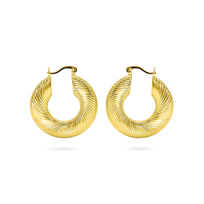 Twisted Rope Spiral Hoop Earring