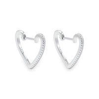 Open Heart Outline Hoop Earring image