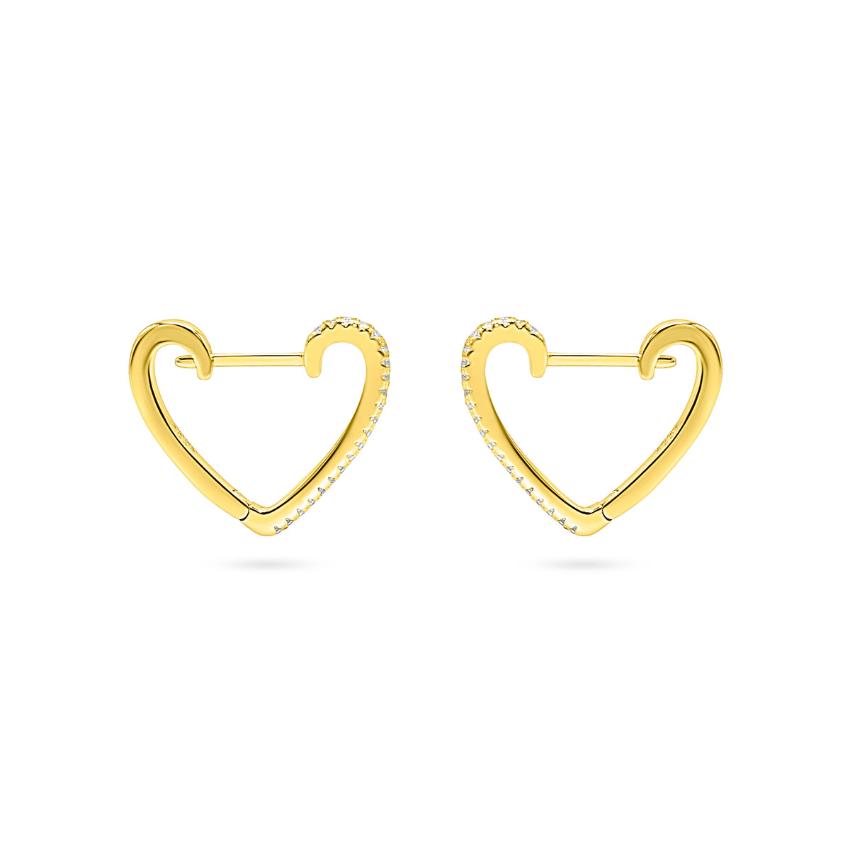 Open Heart Outline Hoop Earring