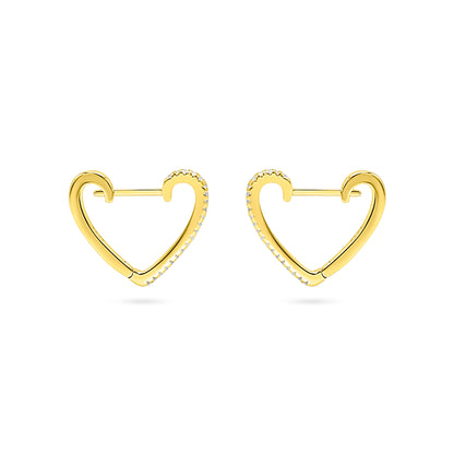 Open Heart Outline Hoop Earring