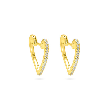 Open Heart Outline Hoop Earring