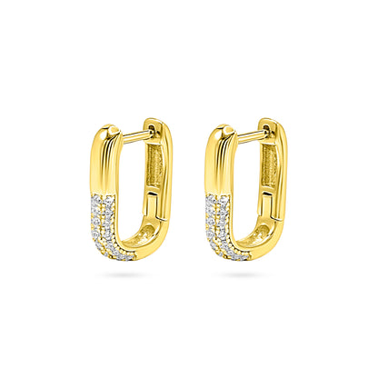 Rectangular Link Hoop Earring