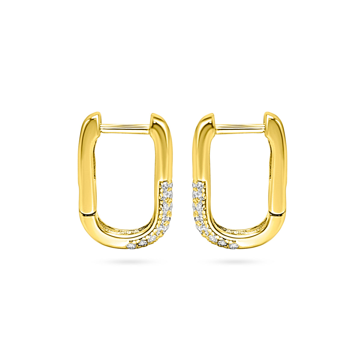 Rectangular Link Hoop Earring