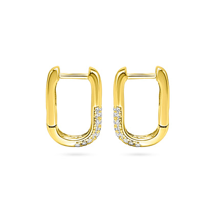 Rectangular Link Hoop Earring