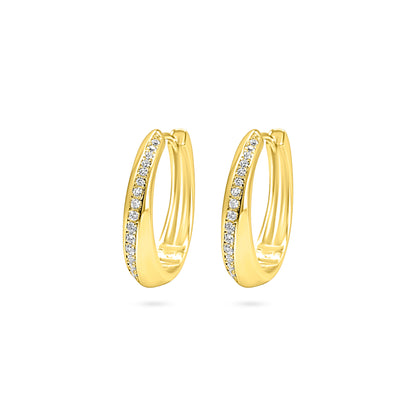 Pave Line Hoop Earring