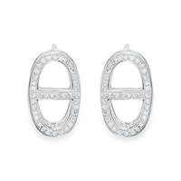 Anchor Link Oval Hoop Earring image