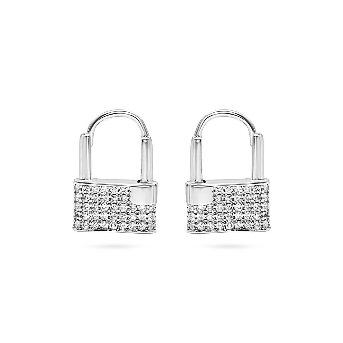 Padlock Charm Hoop Earring