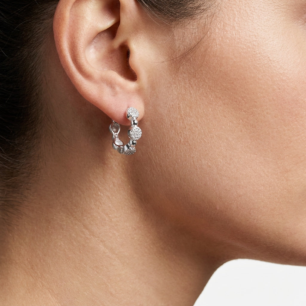 Hoop Earring worn, by Silver City Jewellery