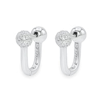 Pavé Ball Charm Hoop Earring image