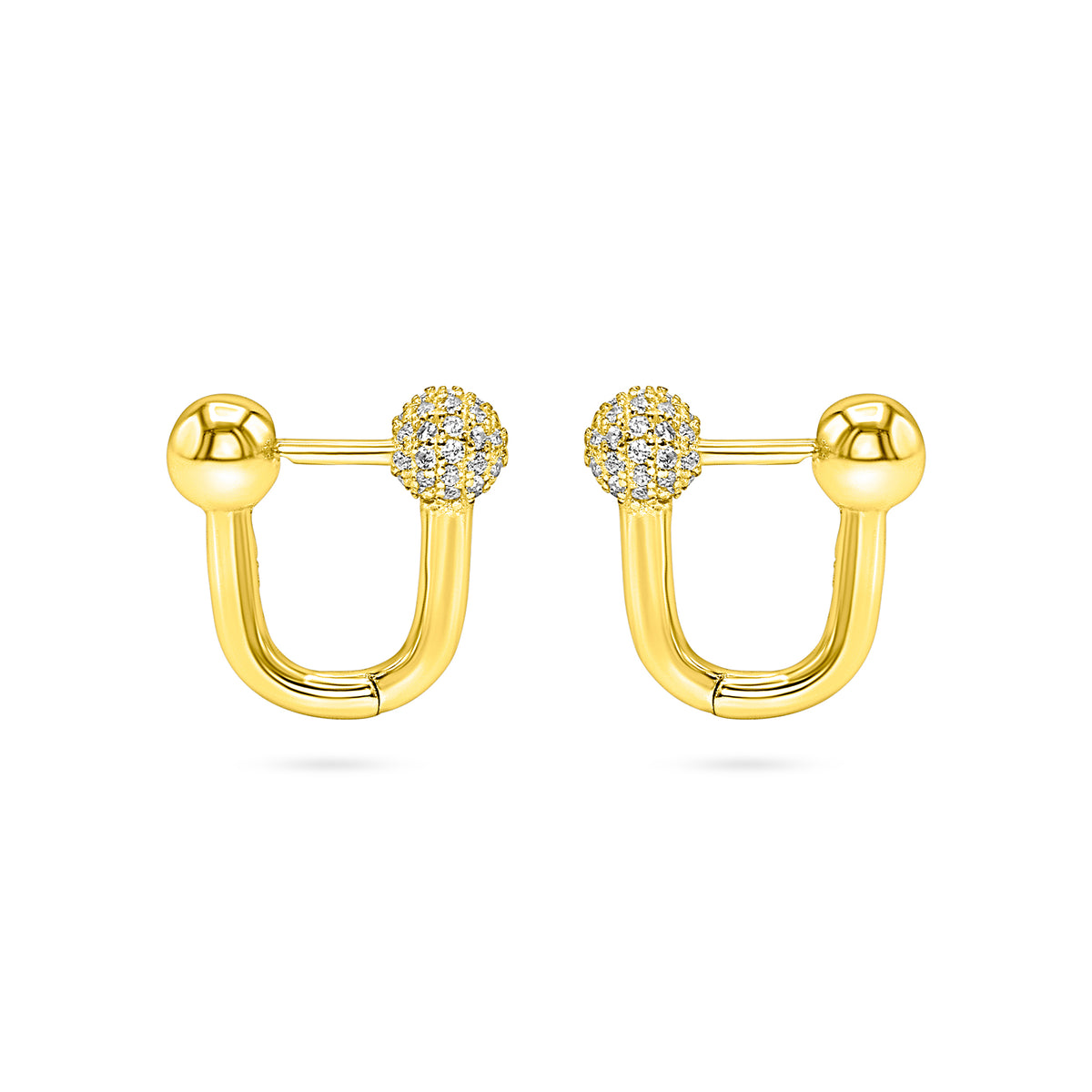 Pavé Ball Charm Hoop Earring