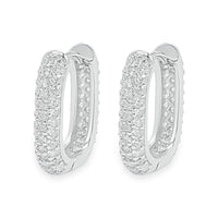Pavé Oval Hoop Earring image