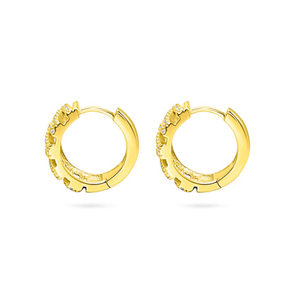 Diagonal Ladder Pave Hoop Earring