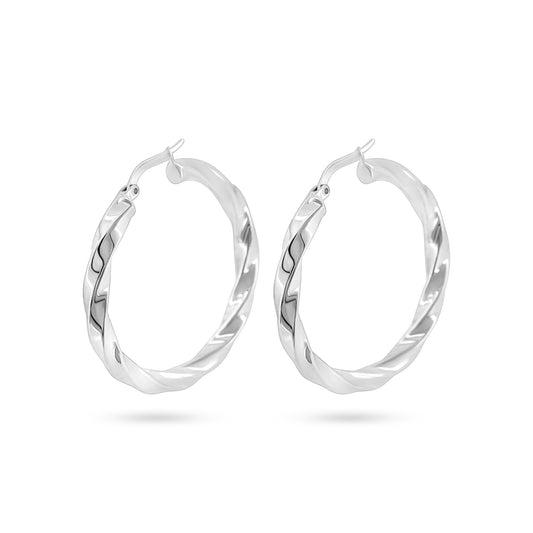 Twisted Silver Hoops