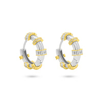 Sparkling Baguette Two-tone Segment Hoops image