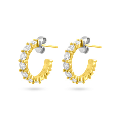 Gleaming Zircon Hoops