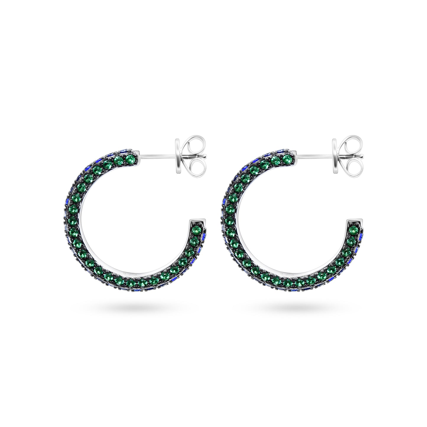 Blue Sparkle Hoops