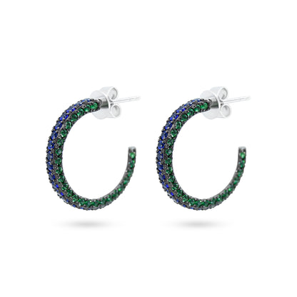 Blue Sparkle Hoops