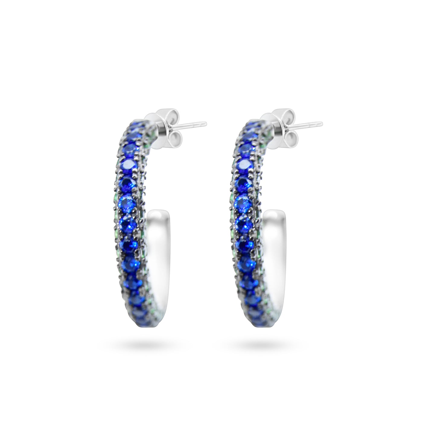 Blue Sparkle Hoops