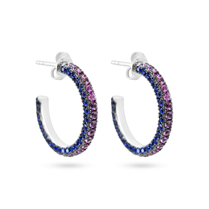 Blue Sparkle Hoops