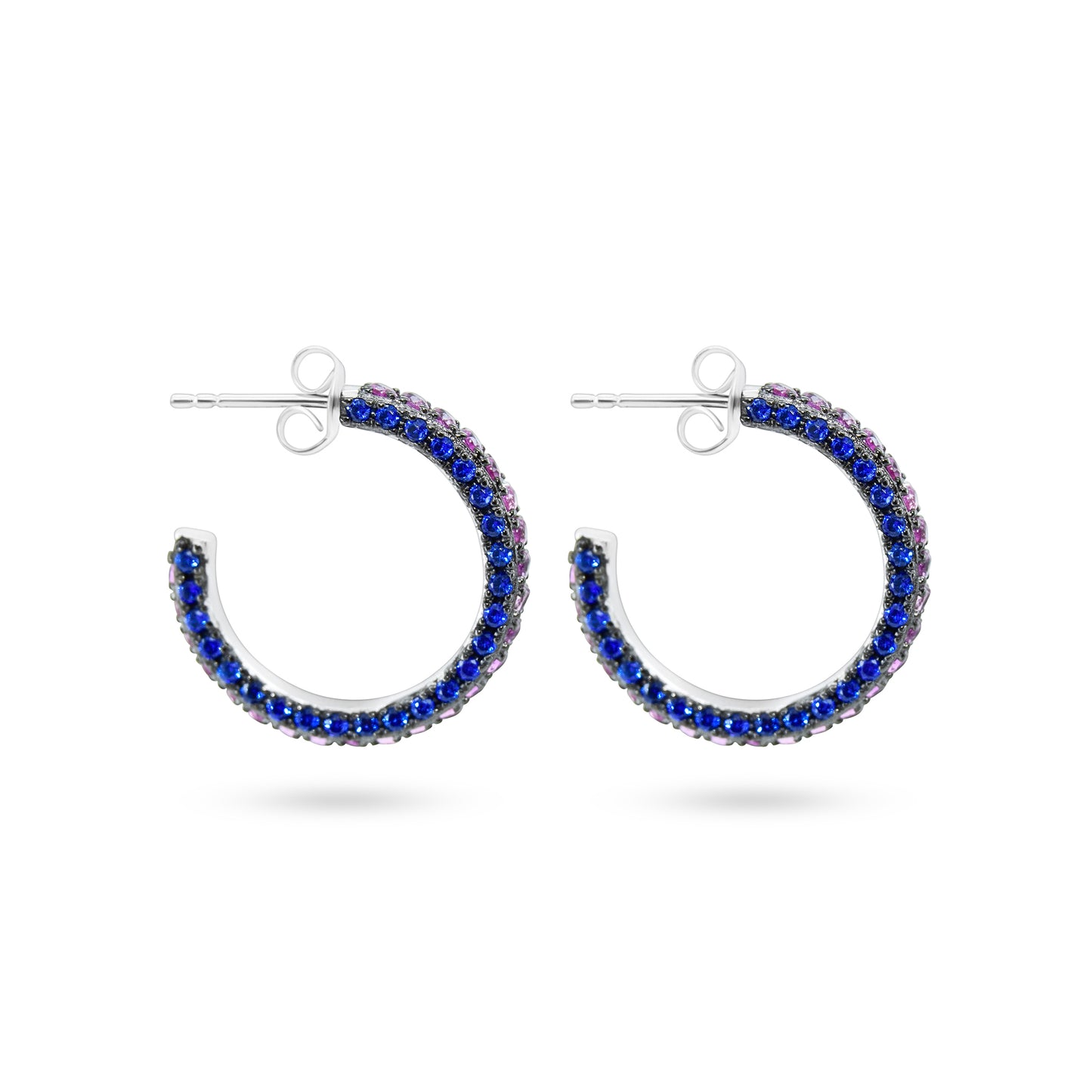 Blue Sparkle Hoops