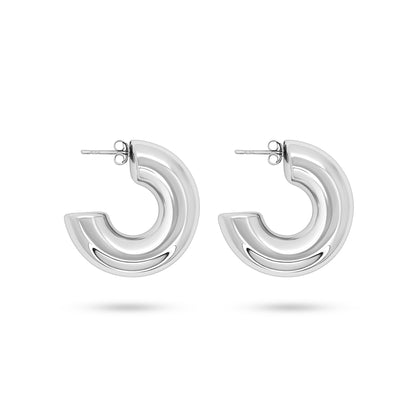 Sleek Silver Huggie Earrings