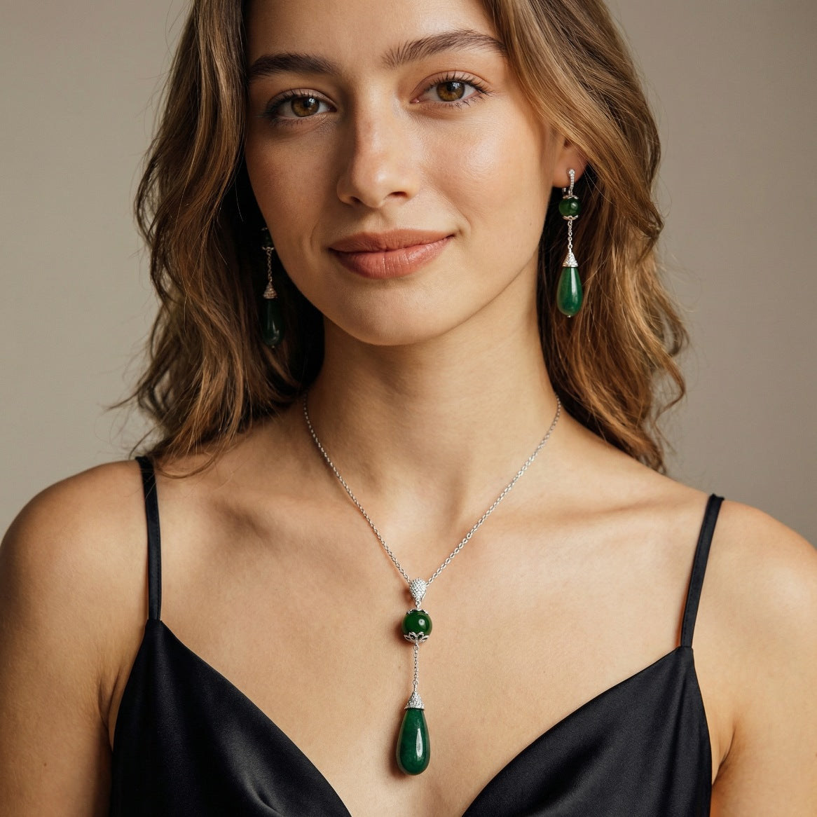 Emerald Elegance Drop Earrings