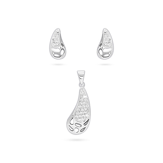 Sculpted Teardrop Zircon Half Set