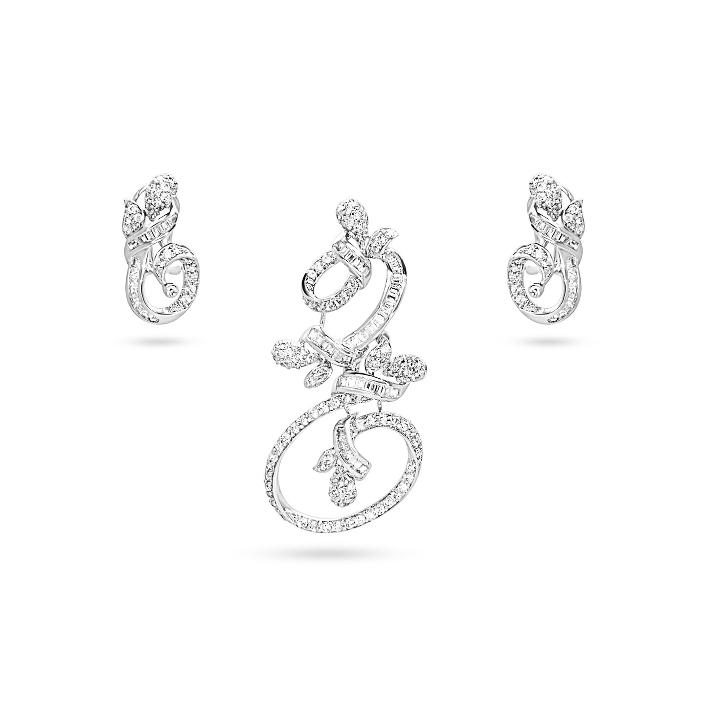 Elegant Vine Design Sterling Silver Set
