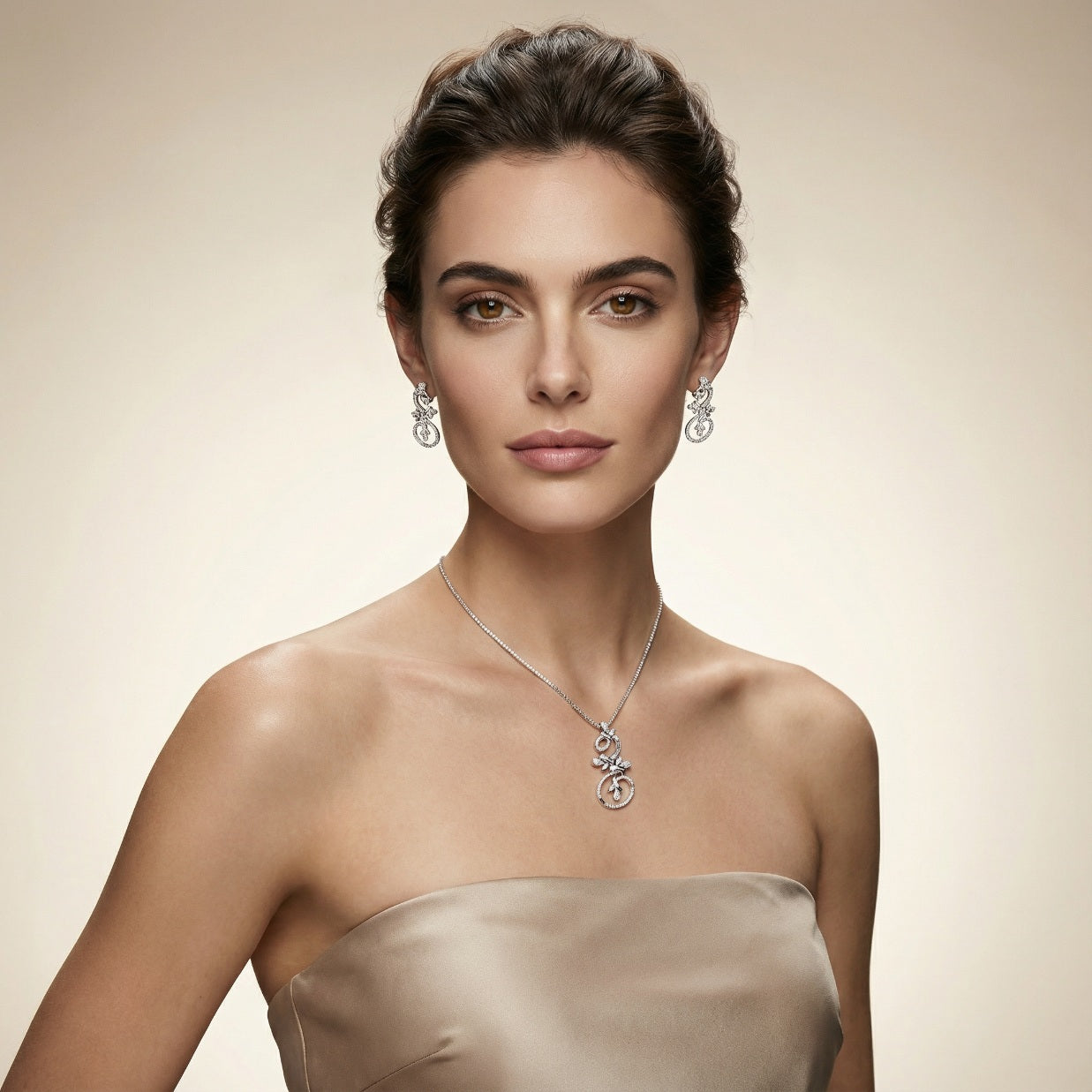 Elegant Vine Design Sterling Silver Set