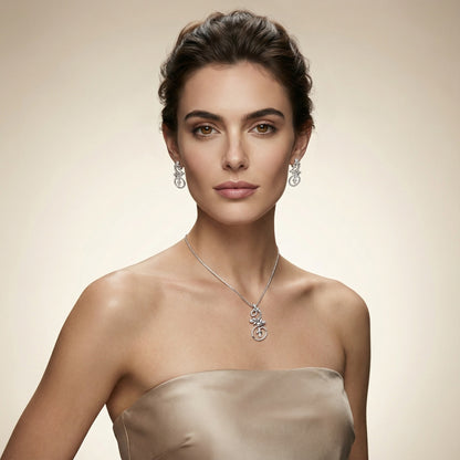 Elegant Vine Design Sterling Silver Set