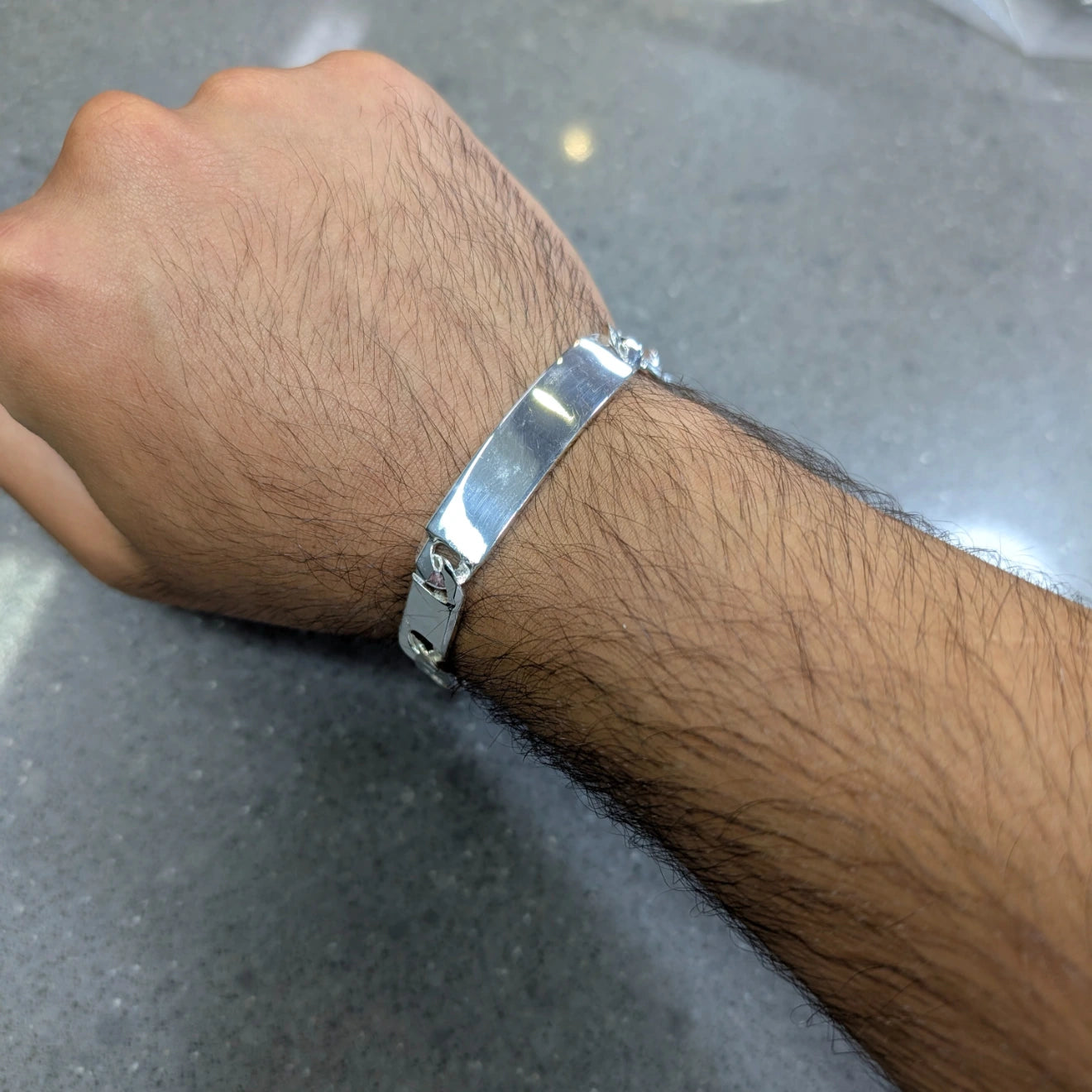 Wide Anchor Filled ID Link-Bracelet