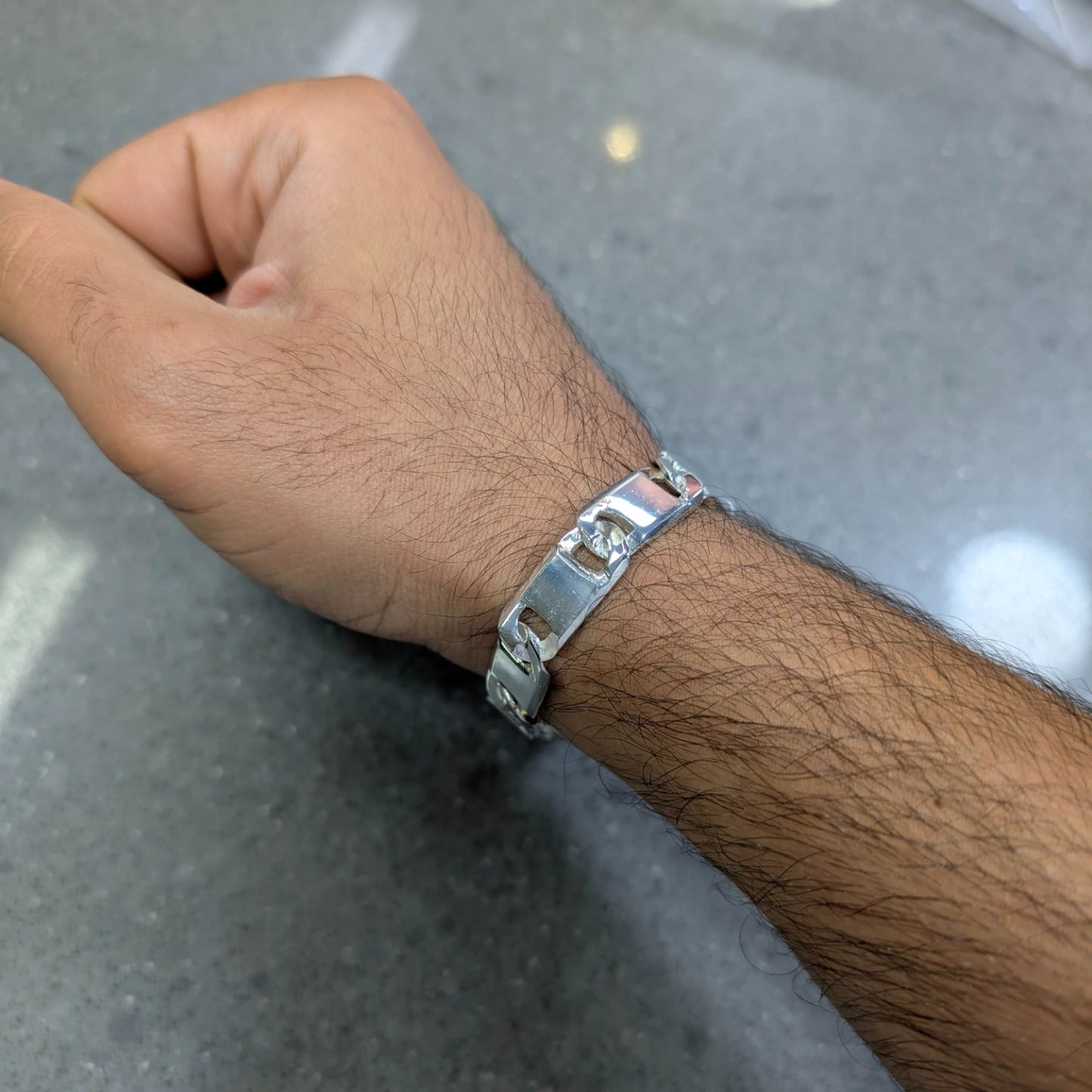 Wide Anchor Filled ID Link-Bracelet