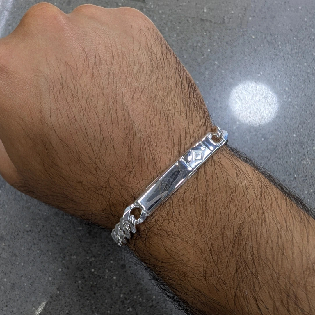 Curb Chain - Rhomb Print ID Bracelet