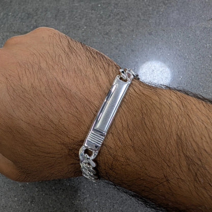 Barred Satinato ID Bracelet 8 mm