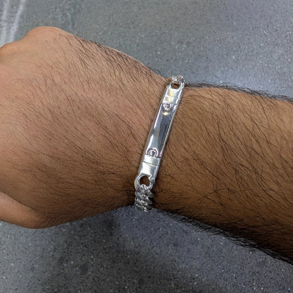 Satinato ID Bracelet 8 mm Buckle Plaque