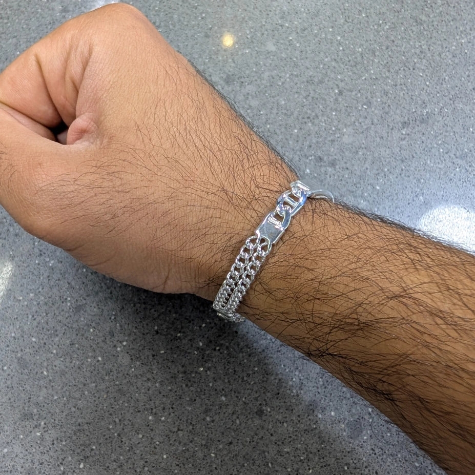 Double Chain ID Bracelet 7 mm