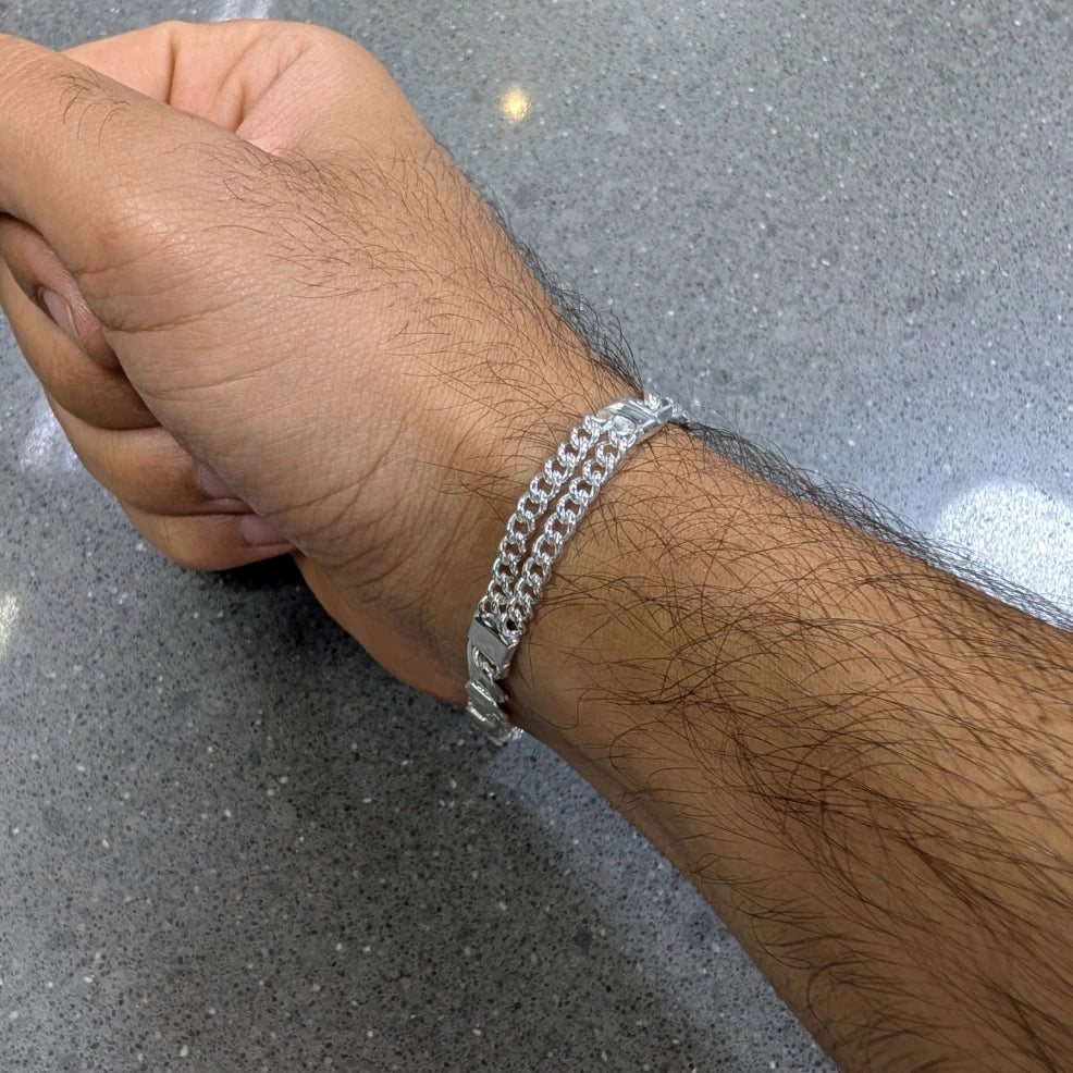 Double Chain ID Bracelet 7 mm
