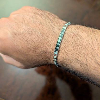 Smalto ID Bracelet - Polka Square Frame