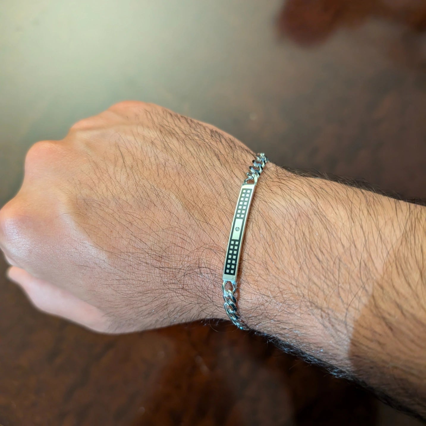 Smalto ID Bracelet - Polka Square Frame