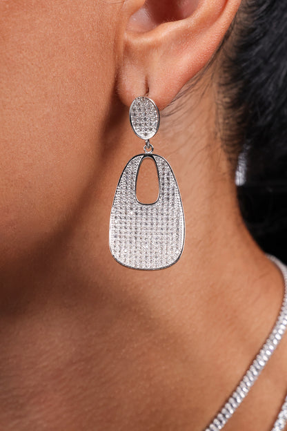 Luminous Oval Pavé Drop Earrings