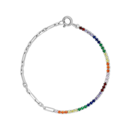 Rainbow Chain Tennis Bracelet