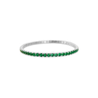 Sparkling Stretch Emerald Silver Tennis Bracelet image