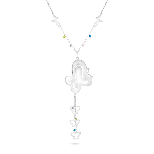 Flutterfall Silver Necklace