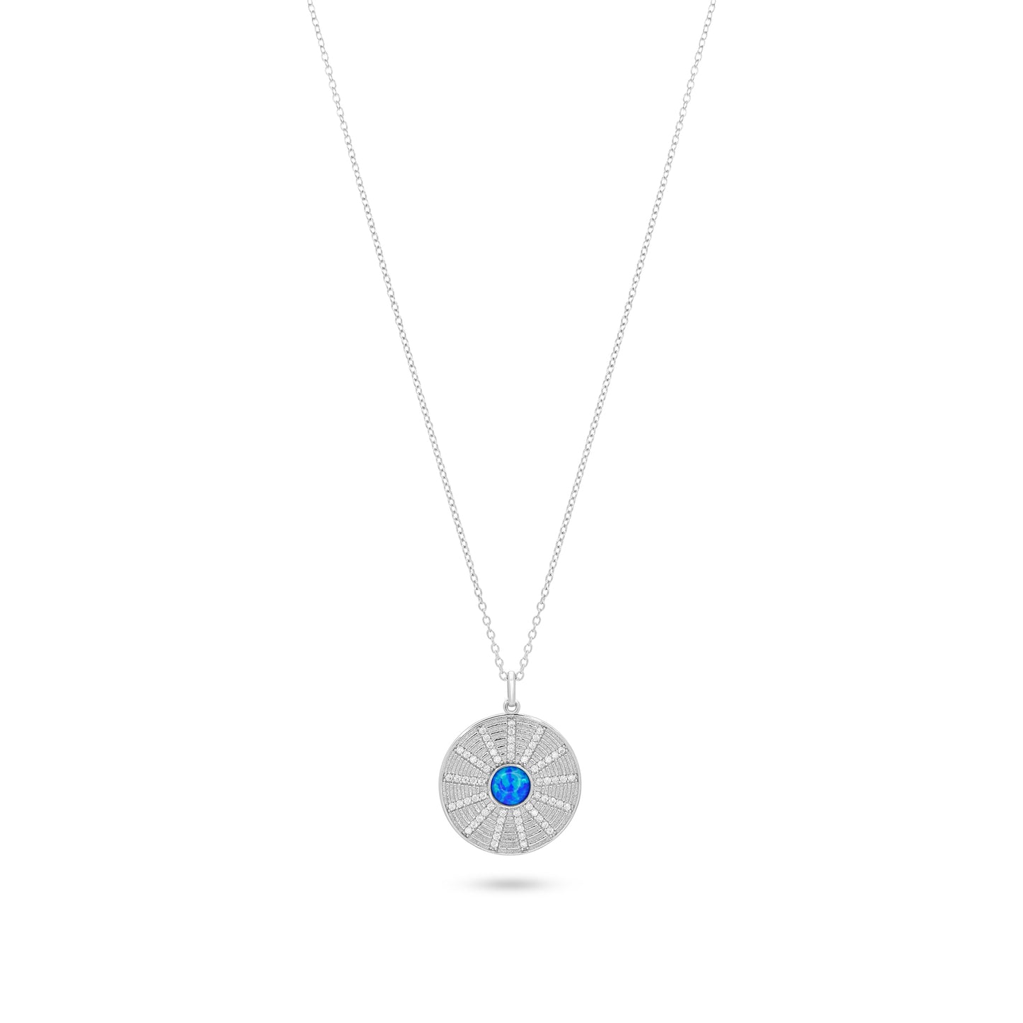 Radiant Opal Sunburst Pendant Necklace