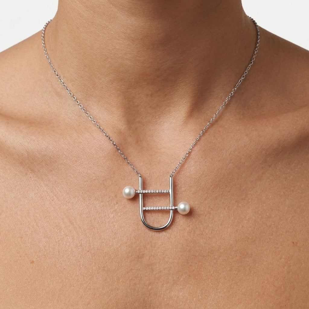 Lightweight Necklace worn, by Silver City Jewellery