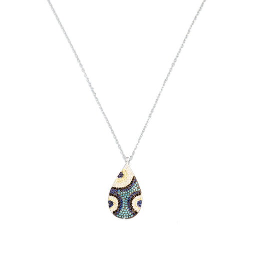 Colorful Evil Eye Necklace - Tear drop model